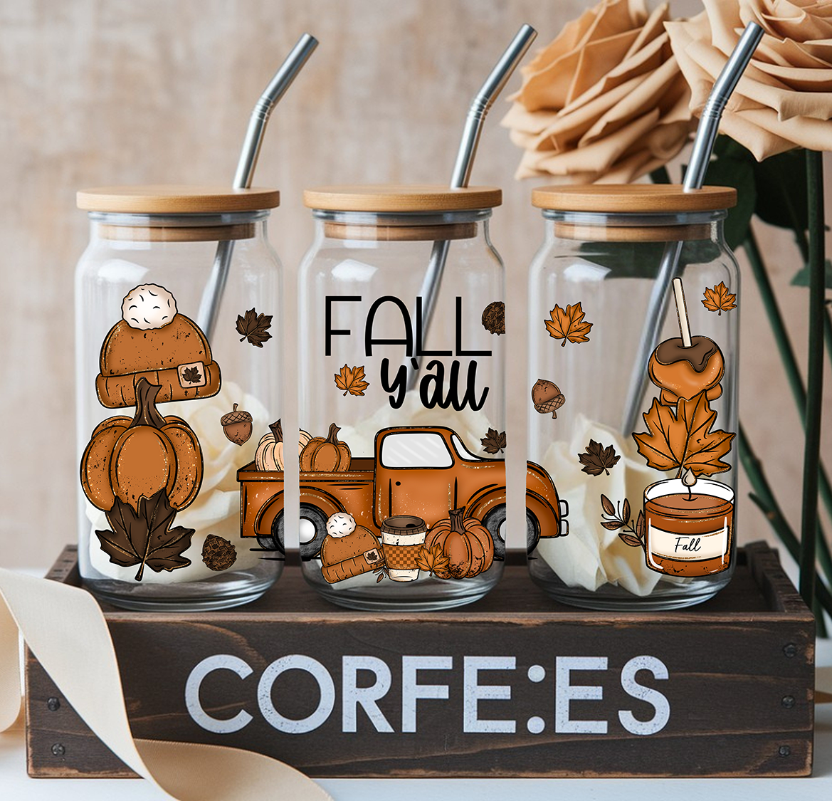 Fall Y_all pumpkin truck- 16 oz UVDTF Wrap - Friday New Releases
