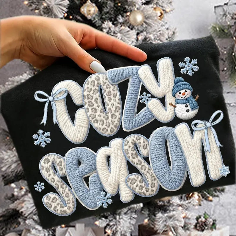 Faux Cozy Season- Full Color DTF Transfer - Friday New Releases