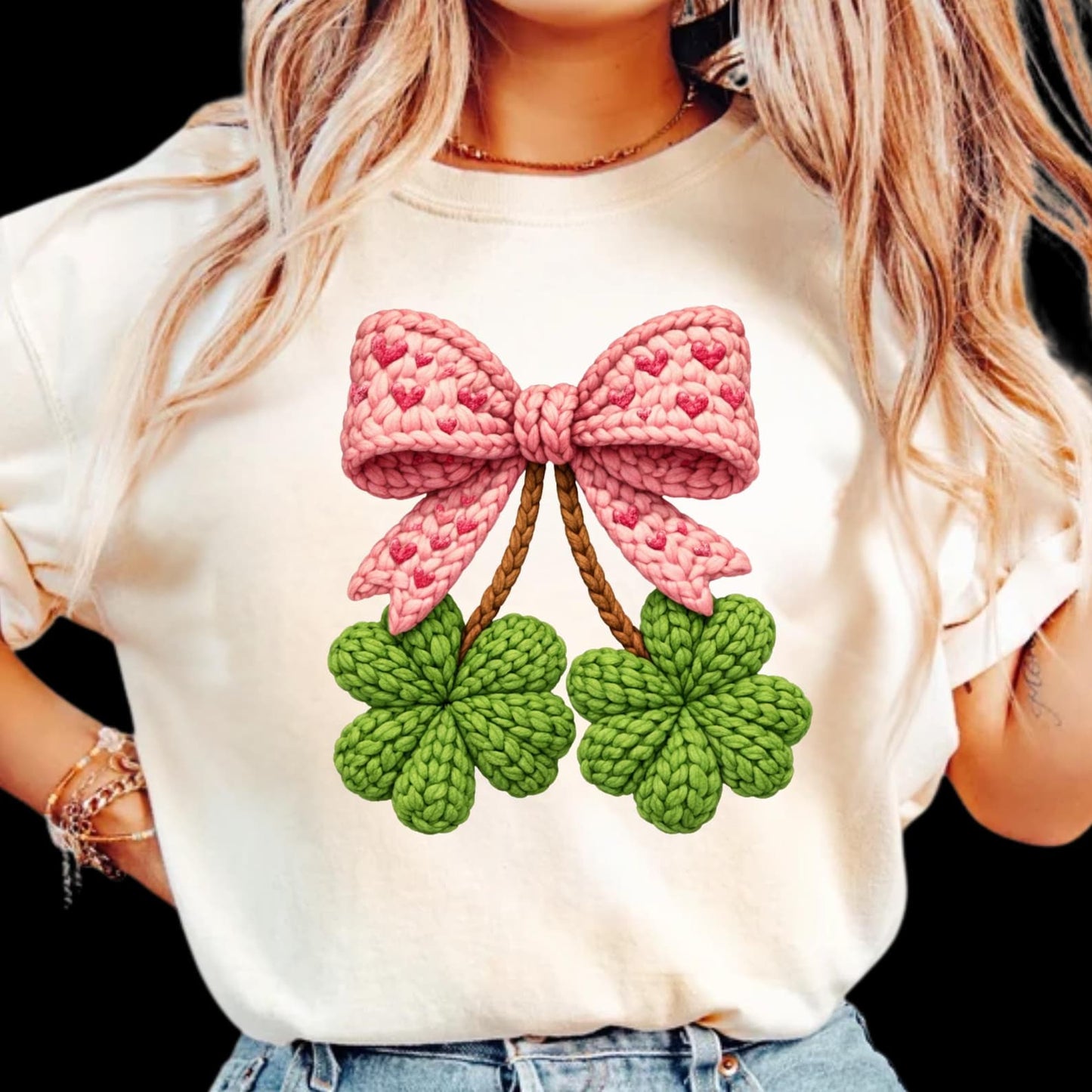 Faux Yarn clovers- Full Color DTF Transfer - Friday New Releases