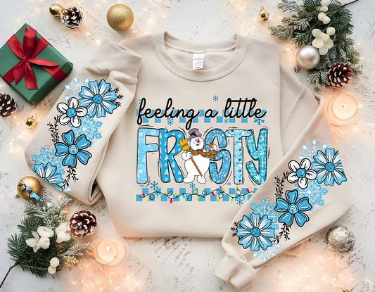 Feeling Frosty checkered w/ Double Sleeves- Full Color- DTF TRANSFER-2-5 Business  Days