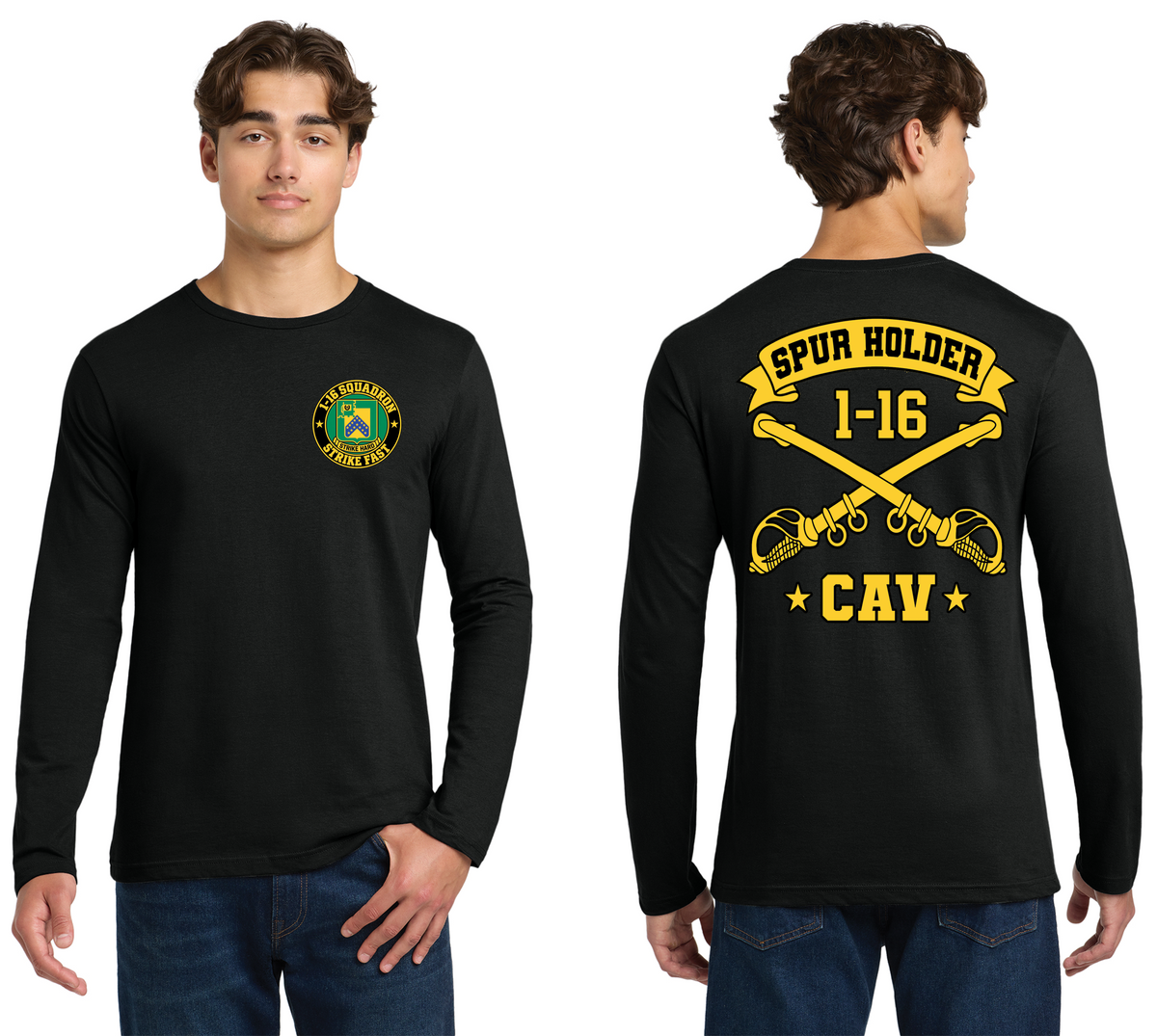 Spur Ride Long Sleeve T-Shirt - Soft style Cotton - Front & Back