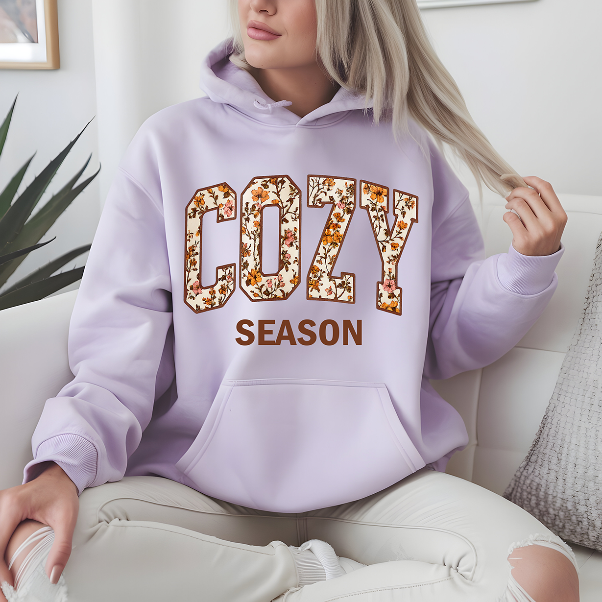 Floral Fall Cozy Season - Full Color- DTF Transfer-2-5 Business Days