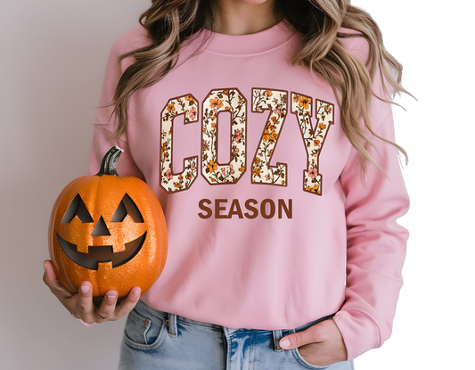 Floral Fall Cozy Season - Full Color- DTF Transfer-2-5 Business Days