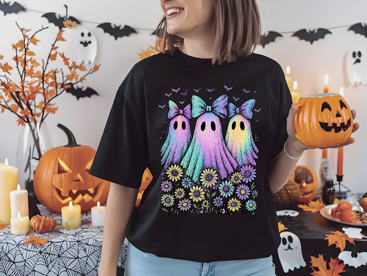 Floral Iridescent Ghosties - Full Color DTF Transfer