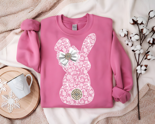 Floral Lace Bunny - DTF TRANSFER