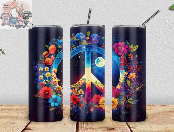 Floral Peace Tumbler Wrap