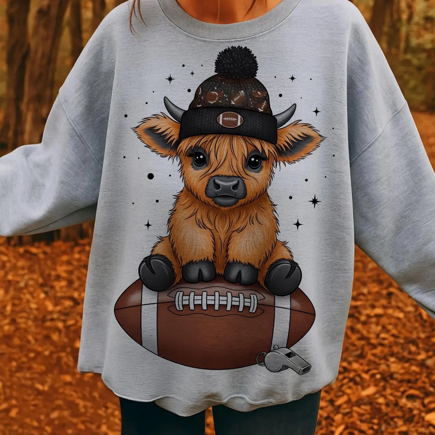 Football Highland Cow - Full Color DTF Transfer - RTS