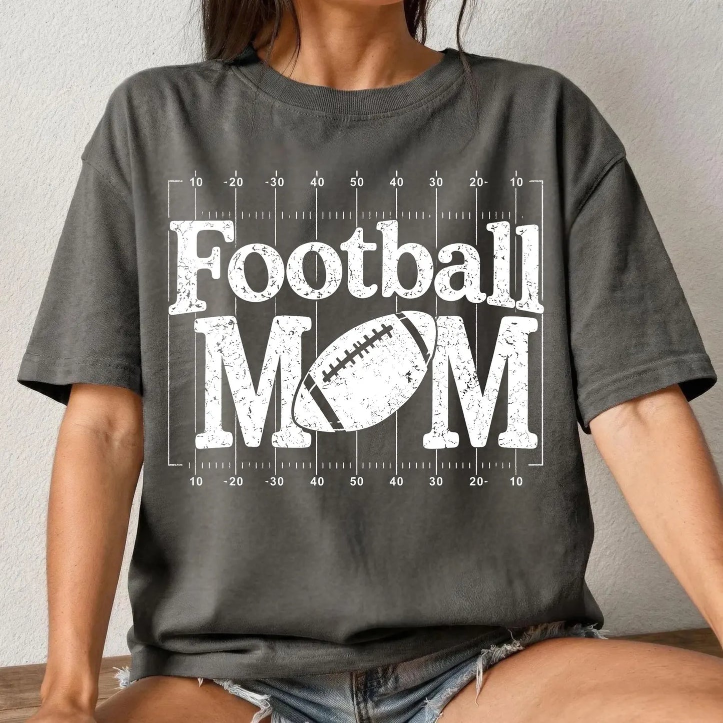Football Field Mom - White - DTF Transfer - Thrifty Thursday