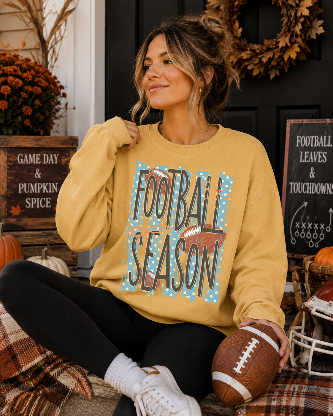 Football Season Striped - DTF Transfer - Flash Grab Friday