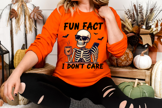 Fun Fact I Don't Care- Full Color- DTF TRANSFER-2-5 Business Days