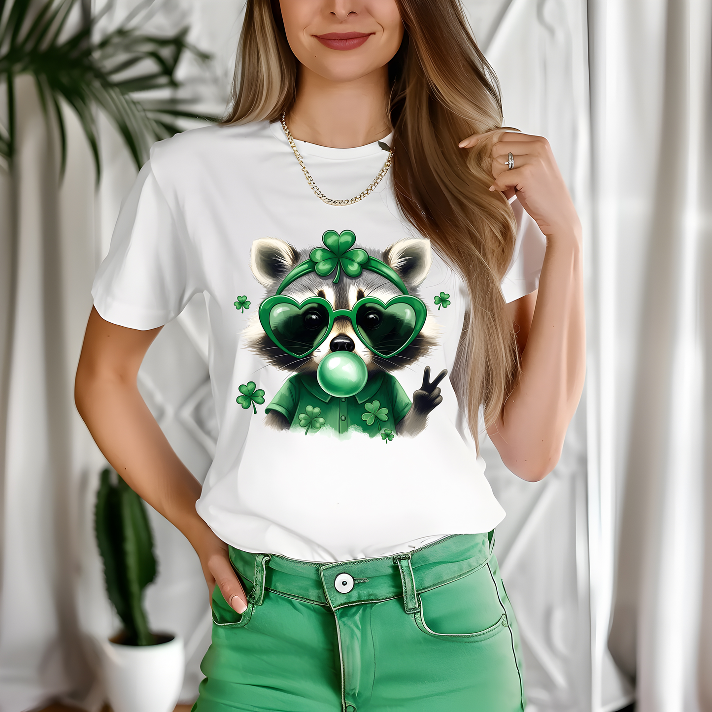 Funny Raccoon St Patrick's Day-Full Color -DTF Transfer