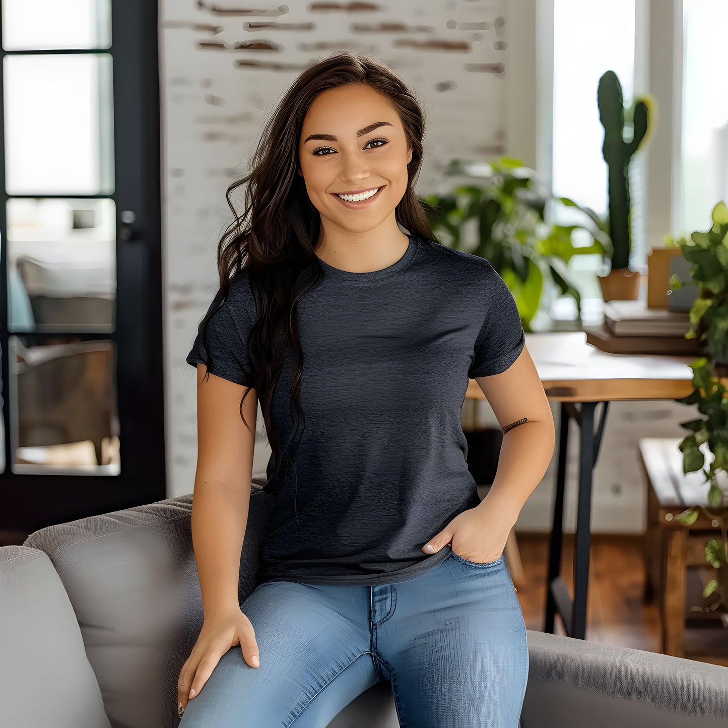 Dark Heather Gray- BLANK T-SHIRT