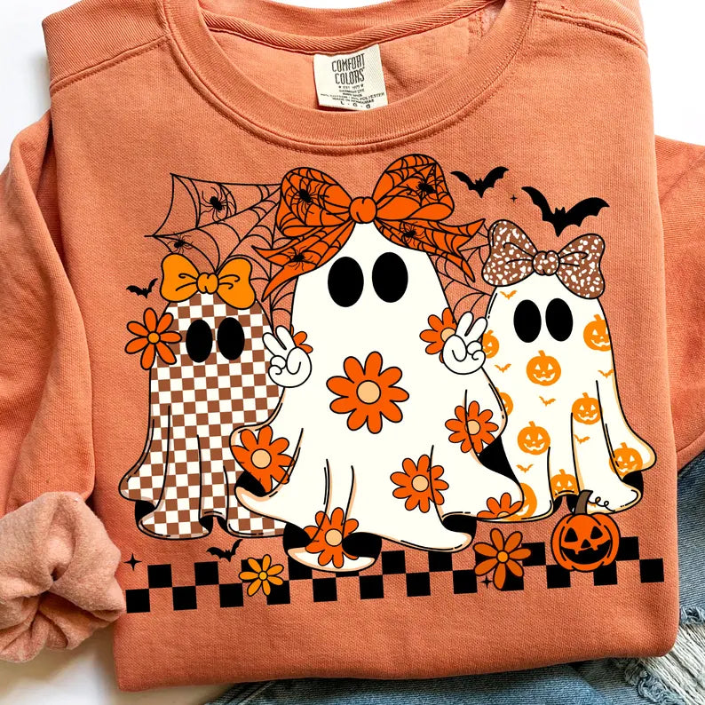 Girly Ghostie Crew - Black - Full Color- DTF Transfer-2-5 Business Day