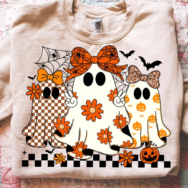 Girly Ghostie Crew - Black - Full Color- DTF Transfer-2-5 Business Day