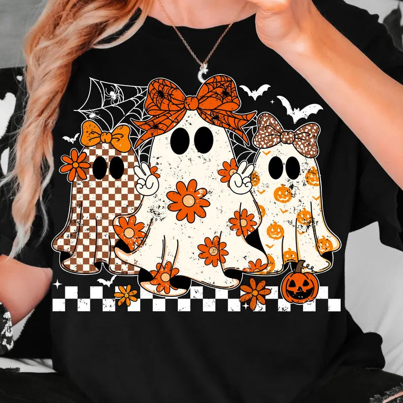 Girly Ghostie Crew - White - Full Color-DTF Transfers- RTS-#20