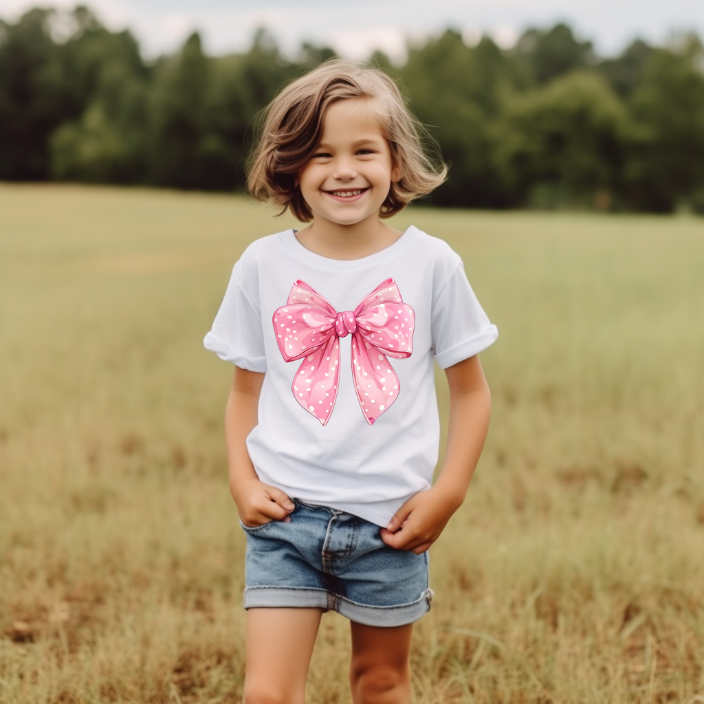 Girly Pink Bow-YOUTH-DTF TRANSFER