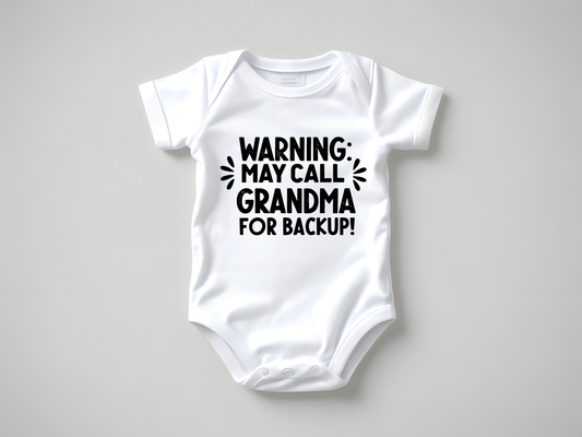 Grandma for Backup-Baby- Single Color- DTF TRANSFER