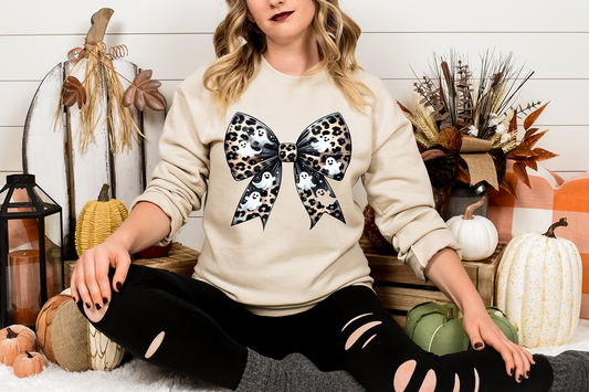 Halloween Coquette Ghost Bow Full Color- DTF TRANSFER-2-5 Business Days