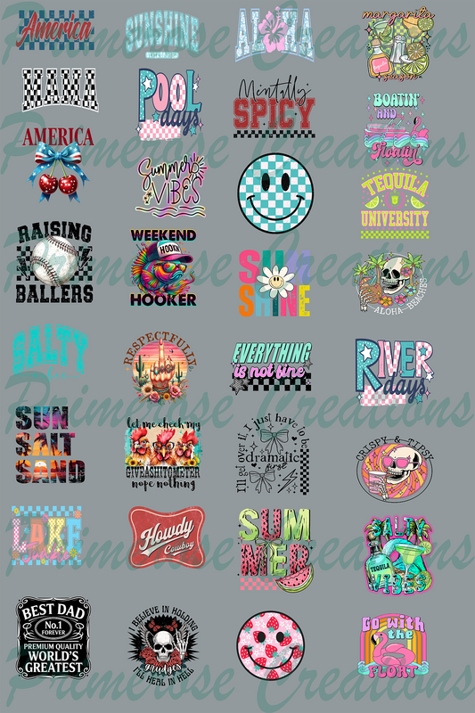 HAT DTF PATCHES Pre Made Gang Sheet 24X36