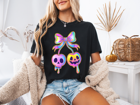 Halloween Iridescent Cherries- Full Color- DTF TRANSFER-2-5 Business Days