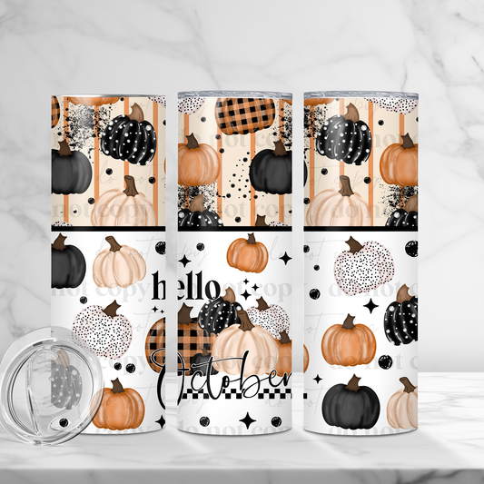 Hello October -20oz TUMBLER WRAP