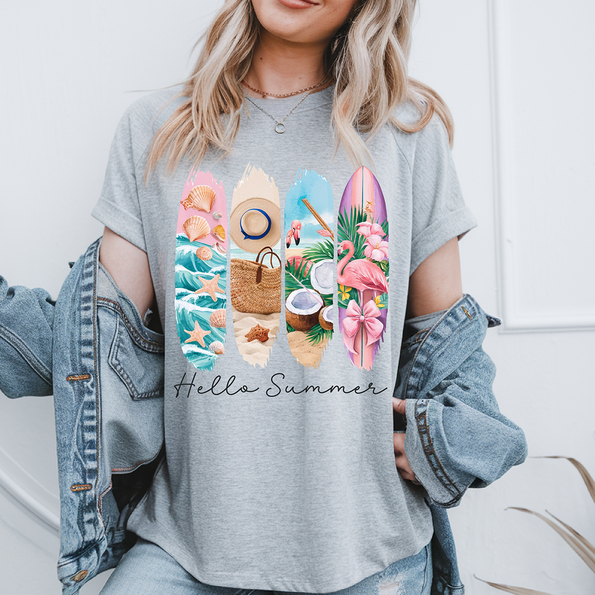 Hello Summer Surfboard - DTF TRANSFER