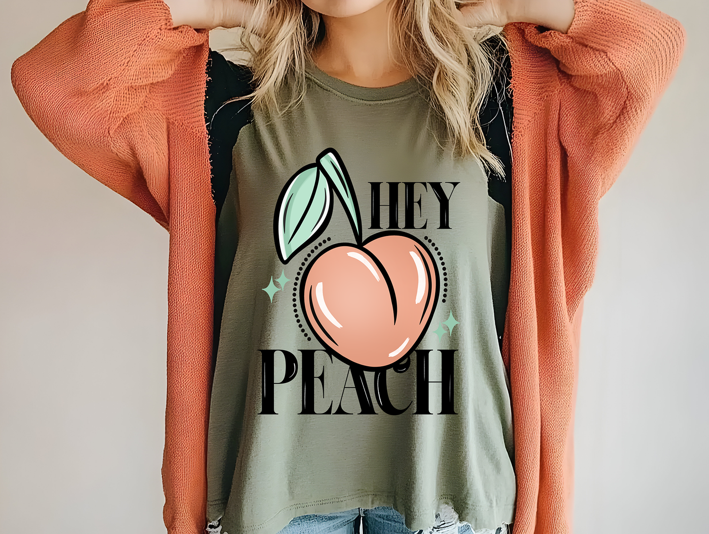 Hey Peach - Full Color DTF Transfer-Friday New Releases
