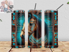 Horse Western Turquoise Tumbler Wrap