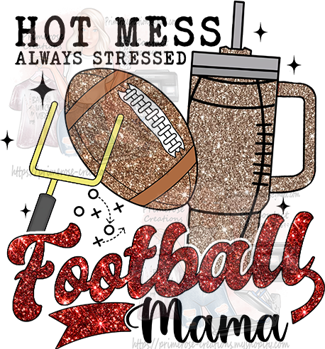 Hot Mess Football Mama Glitter