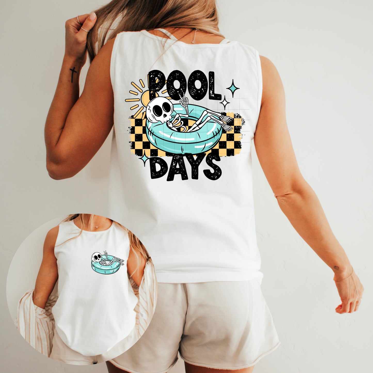 Pool Days-Blue w/Pocket- Full Color DTF Transfer -Kiss it Goodbye