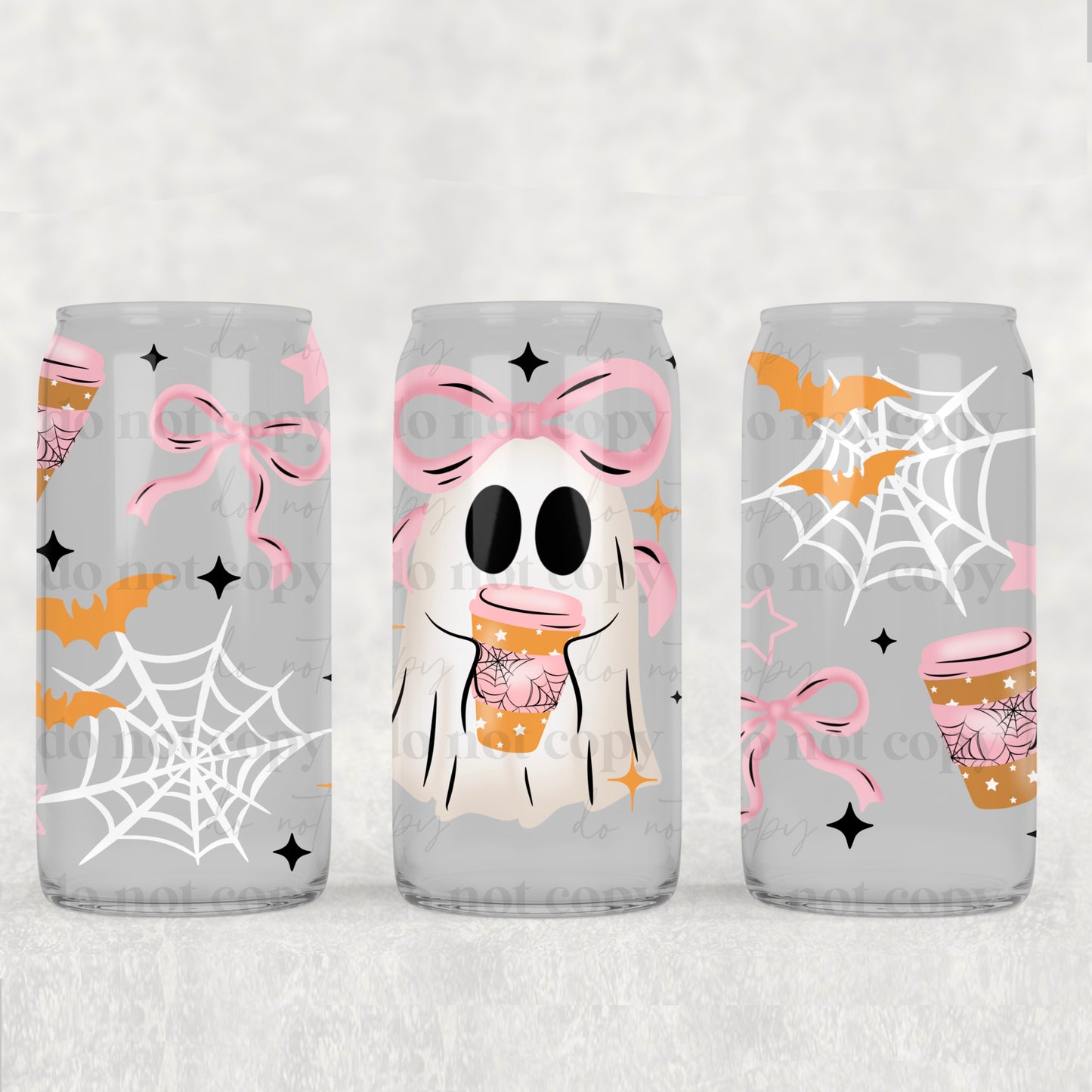Coquette Ghostie Coffee -16 oz UVDTF Wrap - RTS