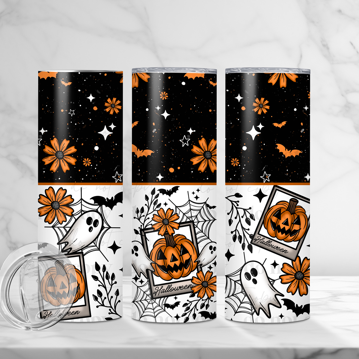 Pumpkin Ghost- 20oz TUMBLER WRAP