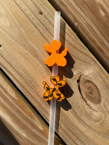 Batty Balloon Dog - 8mm Straw Topper (Standard Straw Size) Straw Not Included