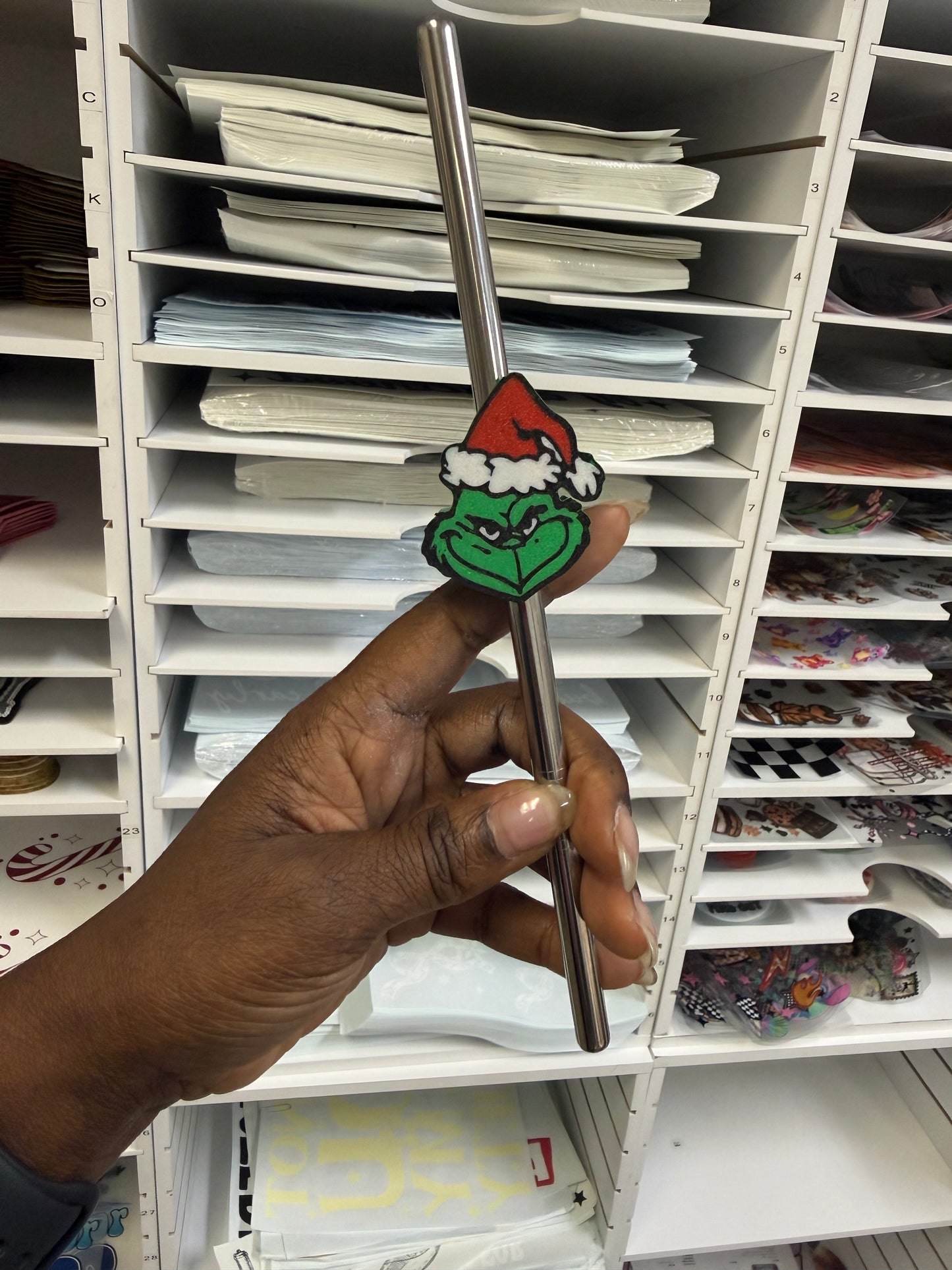 Red Grimpy Man - 8mm Straw Topper (Standard Straw Size) Straw Not Included