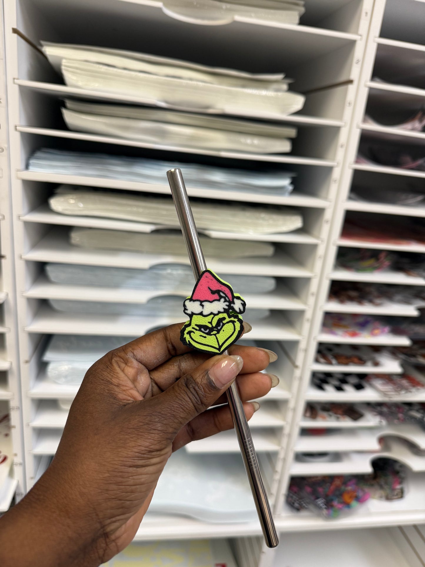 Pink Grimpy Man - 8mm Straw Topper (Standard Straw Size) Straw Not Included