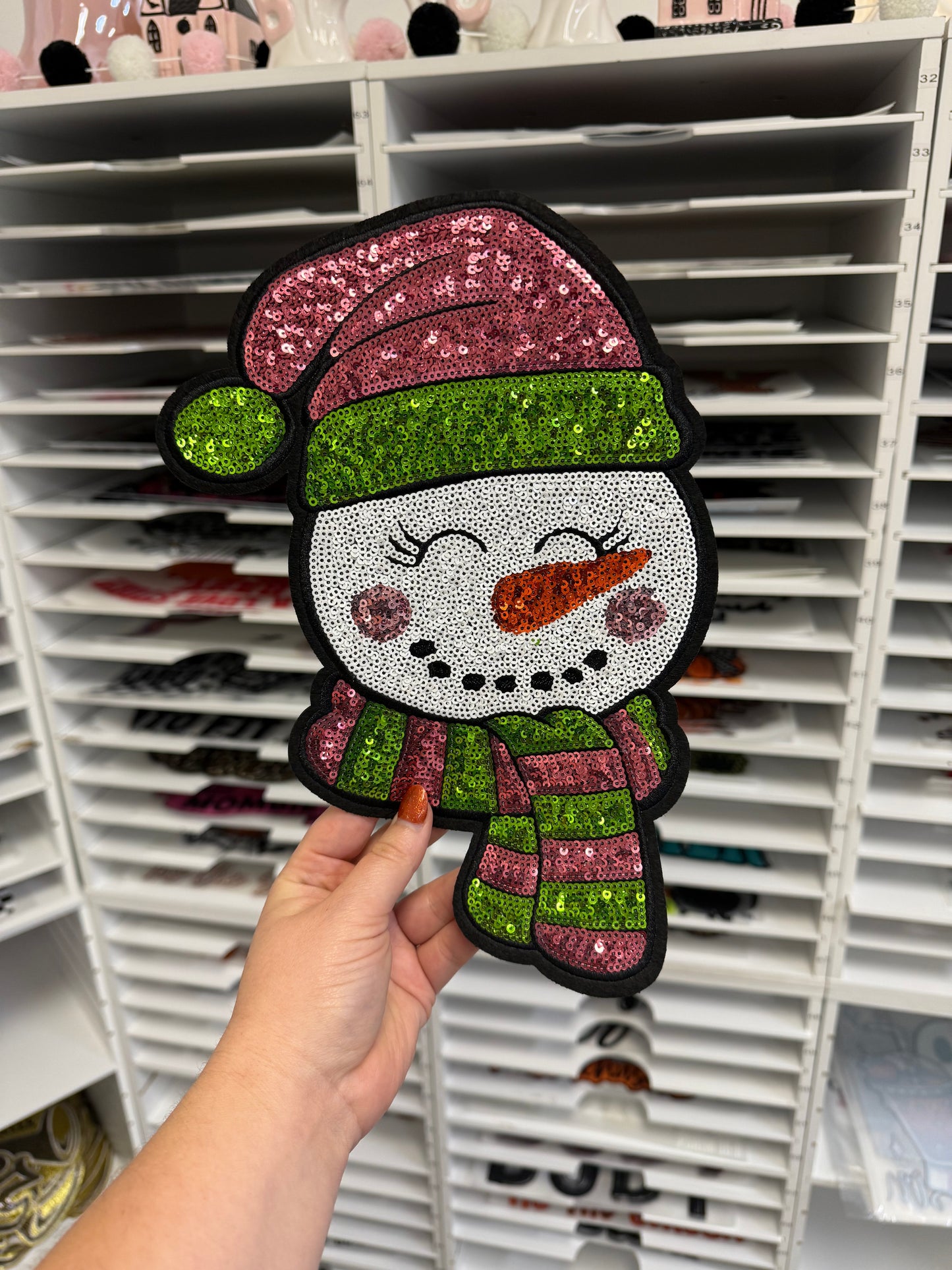 Snowman - Sequin Patch - RTS