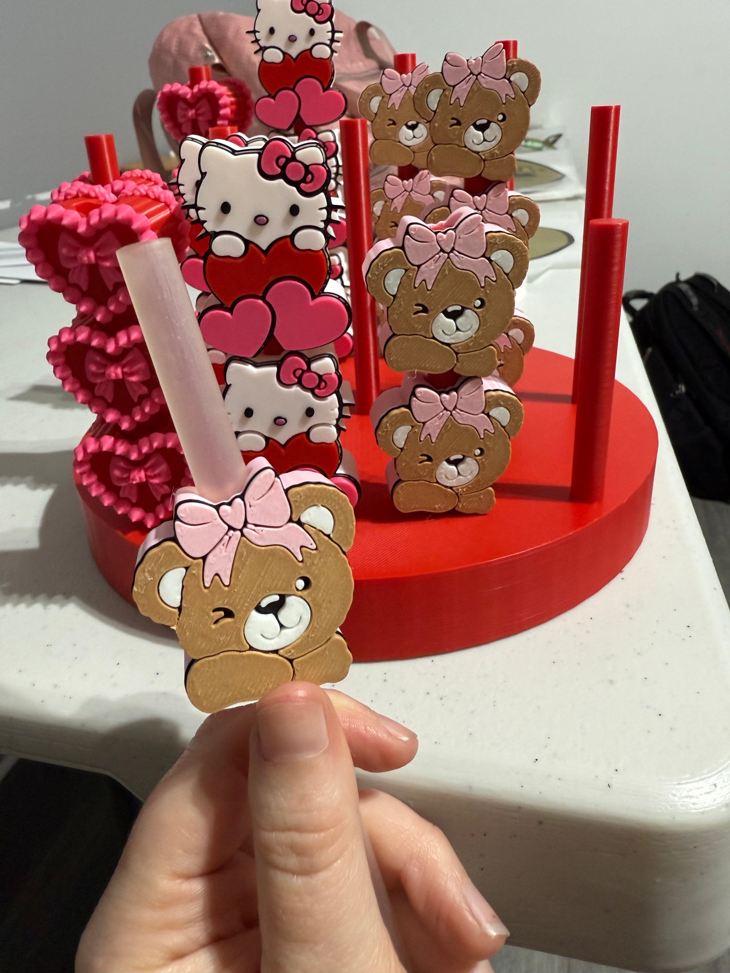 Pink Bear- Straw Topper - Fits up to 40oz-RTS