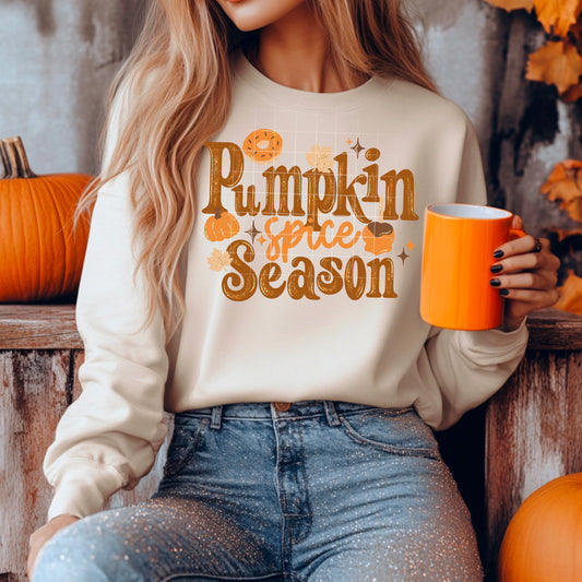 Vintage Pumpkin Spice Season - Full Color DTF Transfer