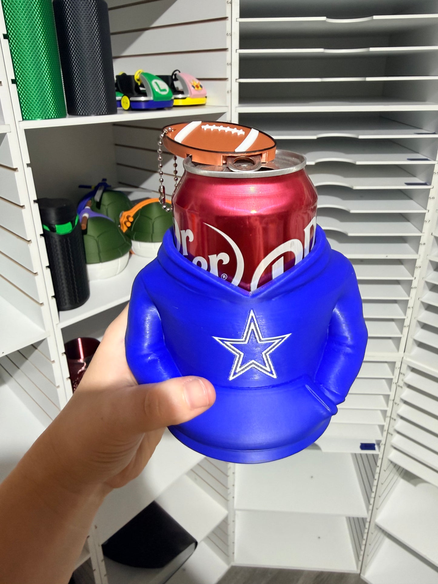 Football - Can Tab Opener Keychain - 3D Printed - Flash Grab Friday