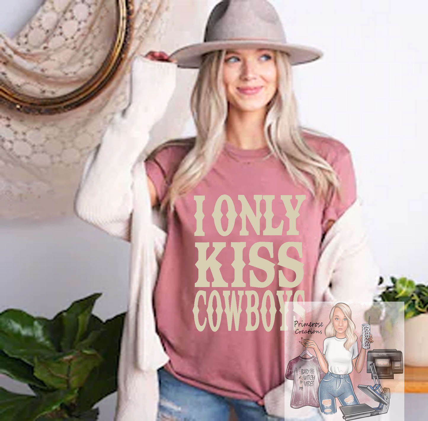 I Only Kiss Cowboys Tee