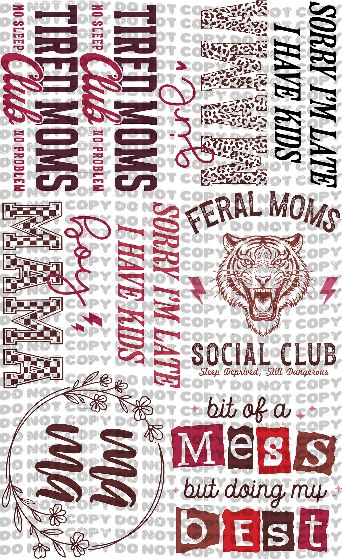 I'm a Mom - Pre-Made Gang Sheet - 24X36