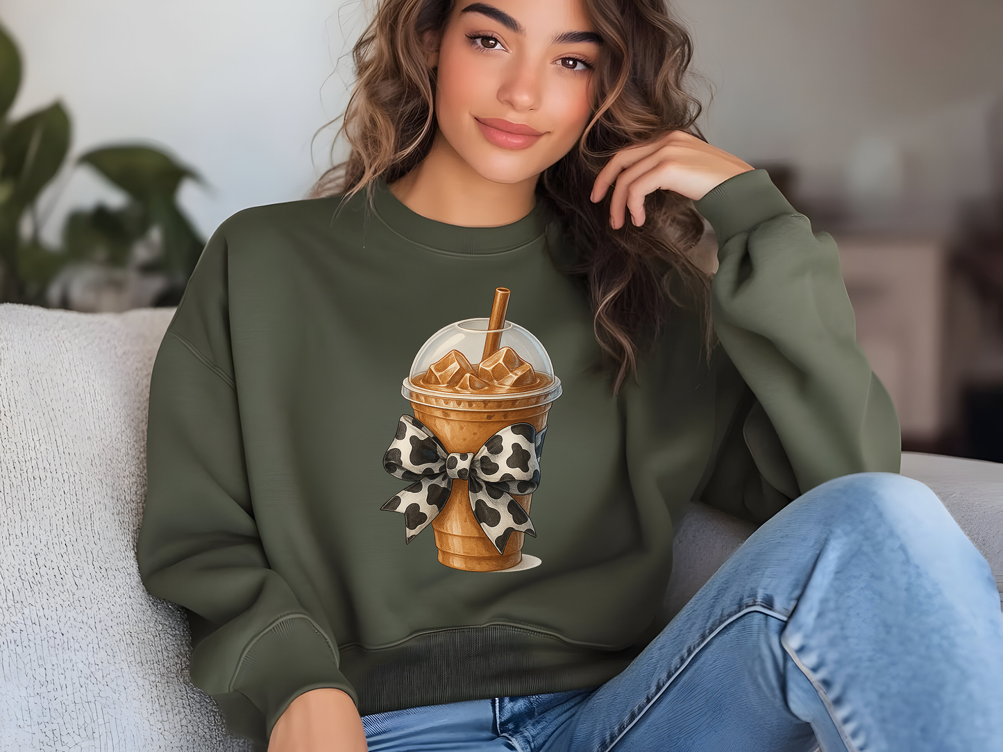 Iced Coffee Coquette Bow - Full Color - DTF TRANSFER