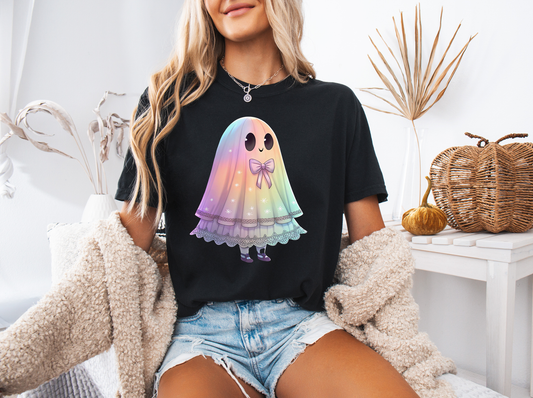 Iridescent Ghost Halloween Coquette-Full Color- DTF Transfer-2-5 Business Days