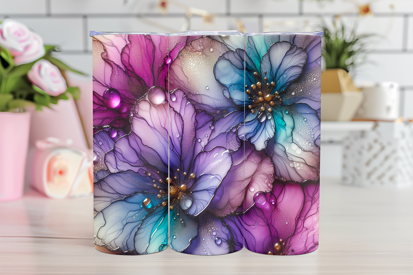Iridescent Lilacs - 20oz TUMBLER WRAP