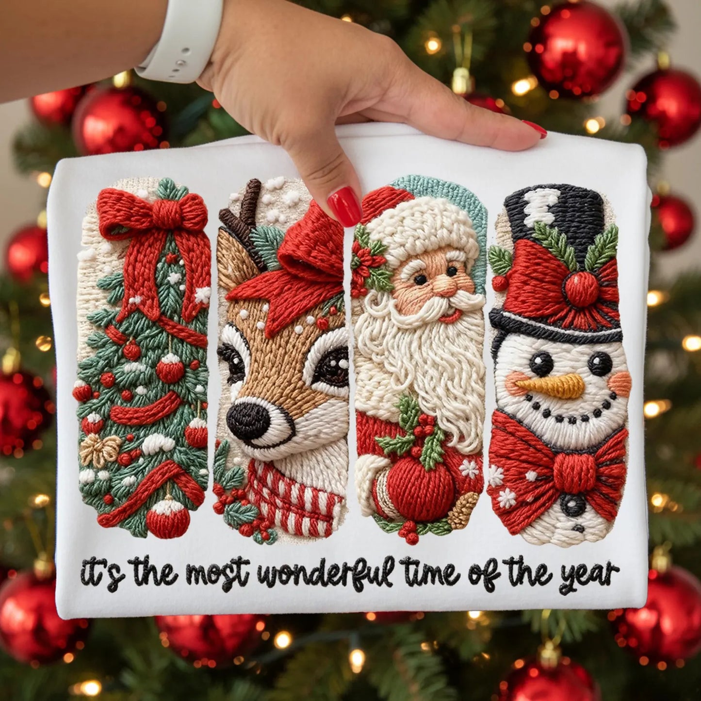 It's The Most Wonderful Time Christmas Yarn - Full Color DTF Transfer - 2-5 Business Days