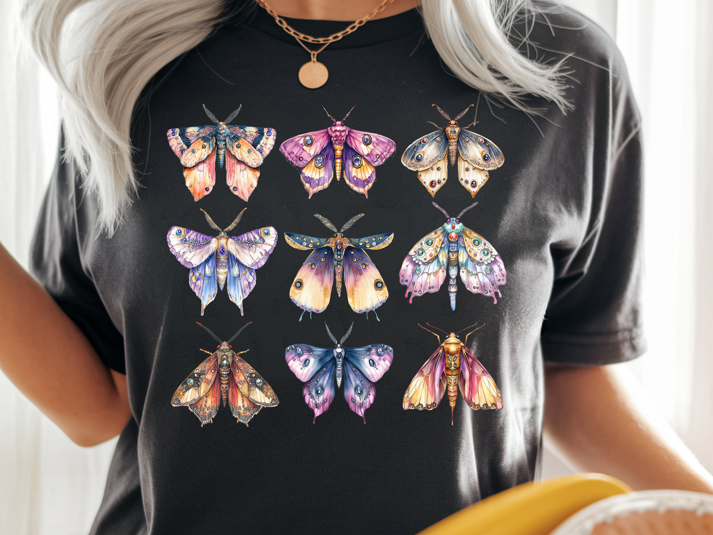 Jeweled Moths - Full Color DTF TRANSFER - WHOLESALE