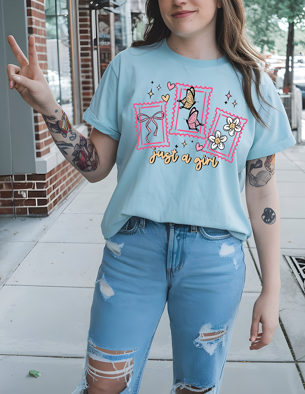 Just A Girl Stamps - DTF TRANSFER - Wholesale