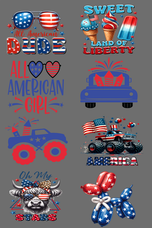 Kids 4th of July Pre Made Gang Sheet 24X36