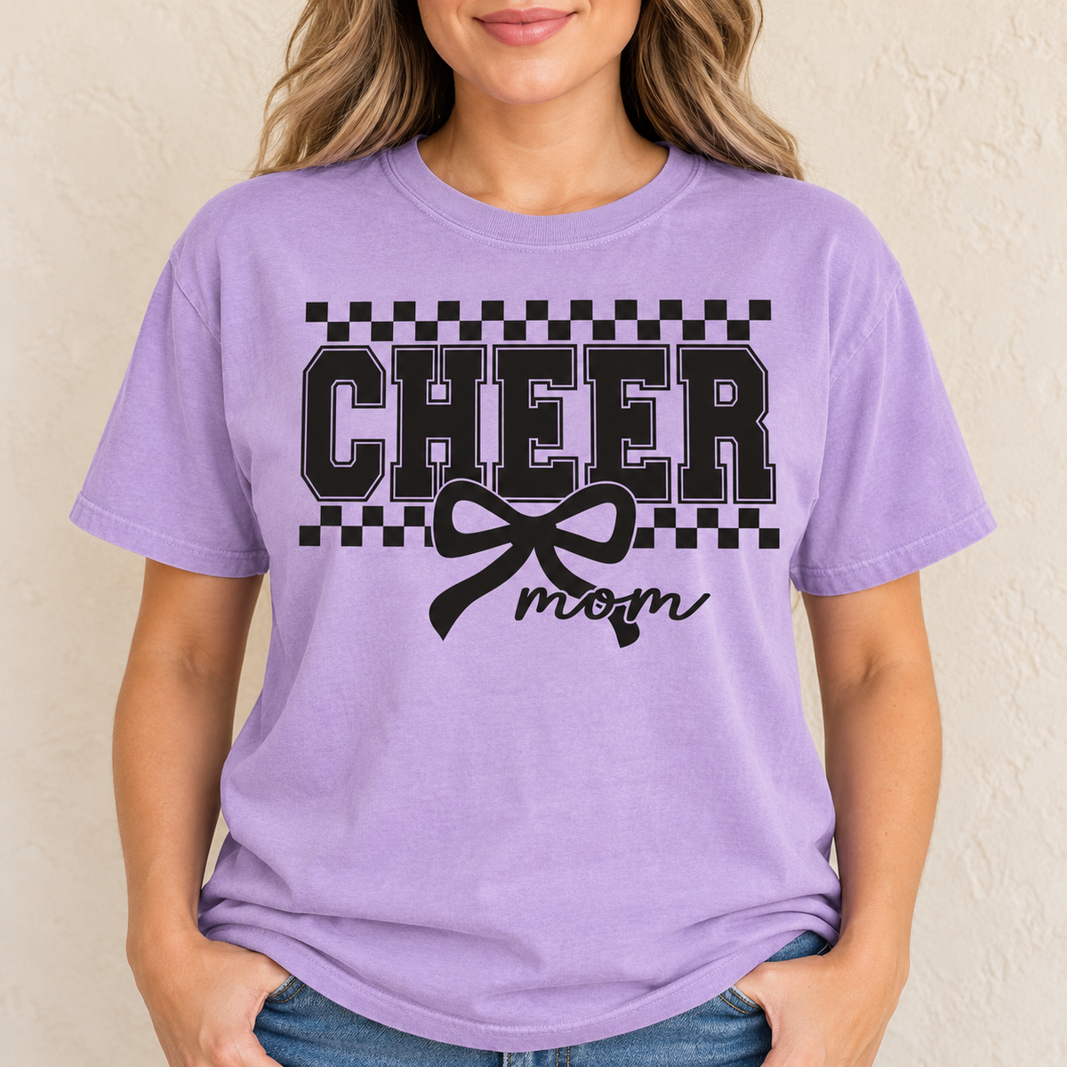 Cheer Mom- Black - Full Color DTF TRANSFER