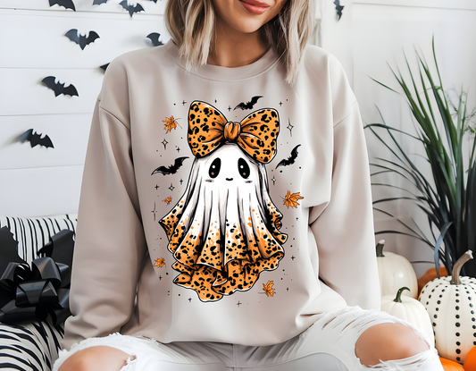 Leopard Bow Ghostie-Full Color-DTF Transfer-2-5 Business Days